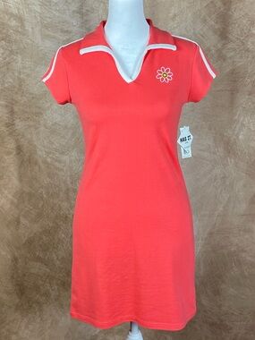 Christie Brooks  Polo  Dress with Floral Embroidery size Medium NWT